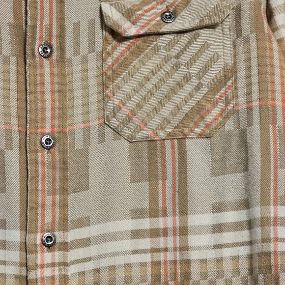 Howler Brothers Harker’s Flannel - Kempton Plaid Taupe - Men’s Medium - Picture 3 of 11